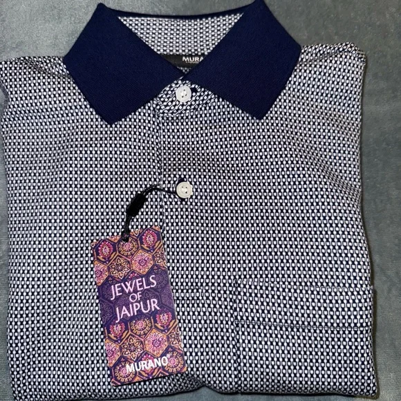 Murano Men's Blue and White Shirt - Picture 1 of 11